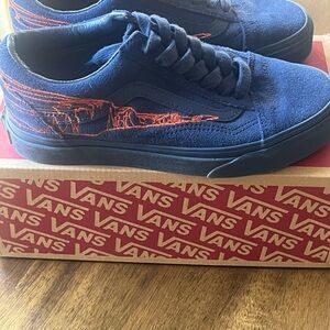 Vans Kids Navy and Orange Sneakers